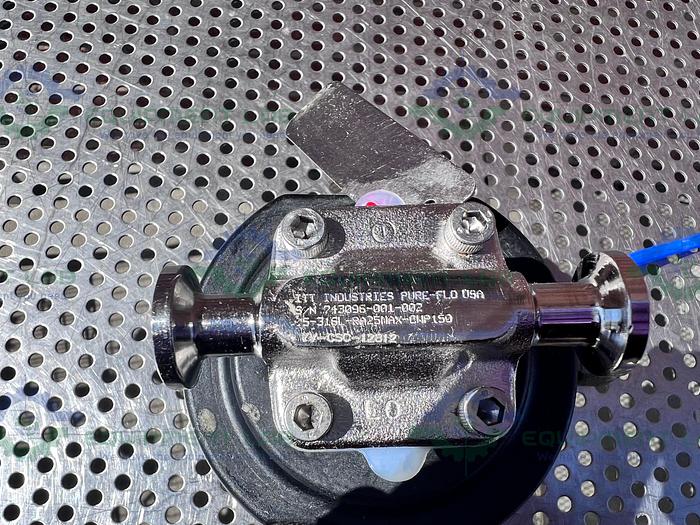 Used ITT Pure-Flo  A208 Diaphragm Valves 90PSI w/  1/2"  Sanitary Fitting
