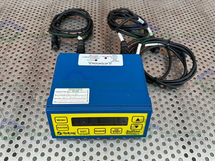 Used SciLog  SciPres Pressure Monitor 0 to 60 psi w/ Scilog Flow Cell Sensors