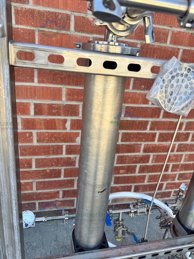 Used Millipore Filtration System w/ Waukesha Cherry 030 Rotary Lobe Pump 5 - 3 HP