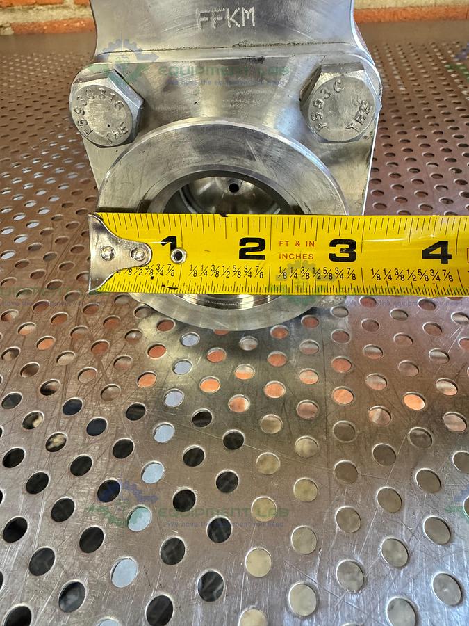 Used Unknown Brand Stainless Steel Ball Valve w/ KF50 Vacuum Fitting