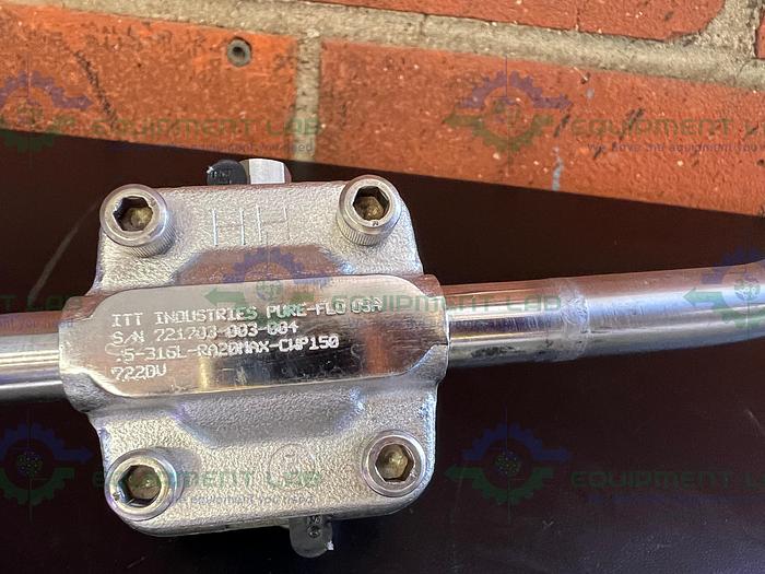 Used ITT Pure-Flo Diaphragm .5-316L-RA20MAX-CWP 150 Valve w/ 1/2" Sanitary Fitting