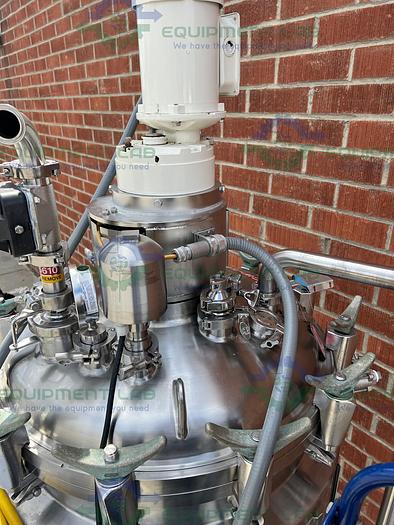 Used Precision 250 Liter Stainless Steel Jacketed Reactor 100 PSI w/ Top Mixer 1/2 HP