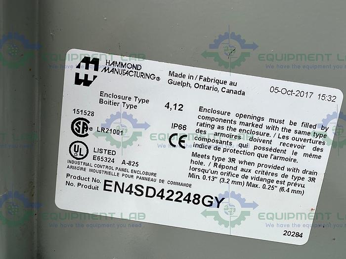 Used Hammond Manufacturing  EN4SD42248GY Standard Enclosure 9" x 24" x 42"