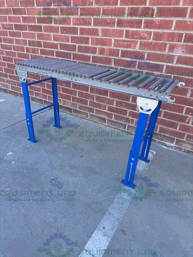 Used Roll-Away Heavy Duty Roller Conveyor 60" x 18" w/ Adjustable Legs