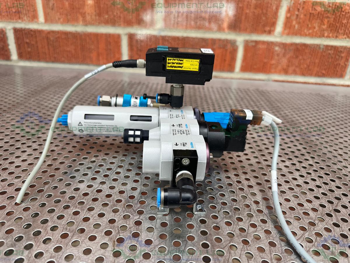 Used Festo LFR-D-Mini Regulator w/ Festo HEE-D-Mini-24 36PSI/0.25MPa