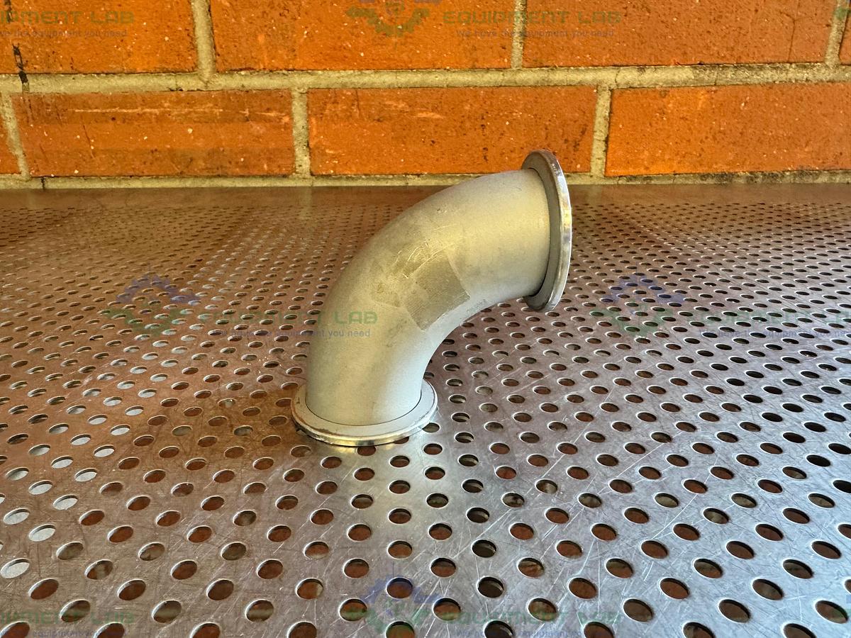 Used Stainless Steel 90 Degree KF 50 Elbow Nipple Vacuum Fitting