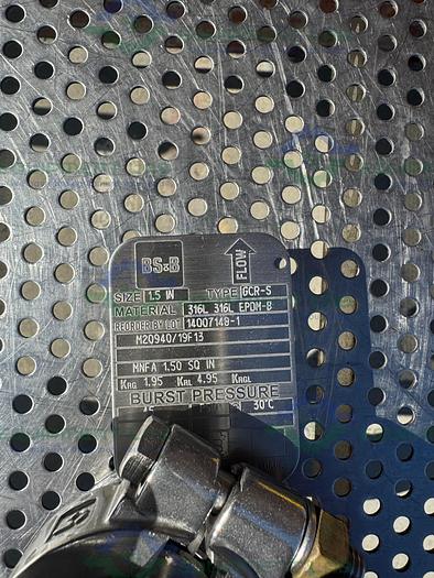 Used BS&B GR-C Safety Head 1 1/2" Fitting w/ 45 PSIG Rupture Disc, 1" Tee Fitting
