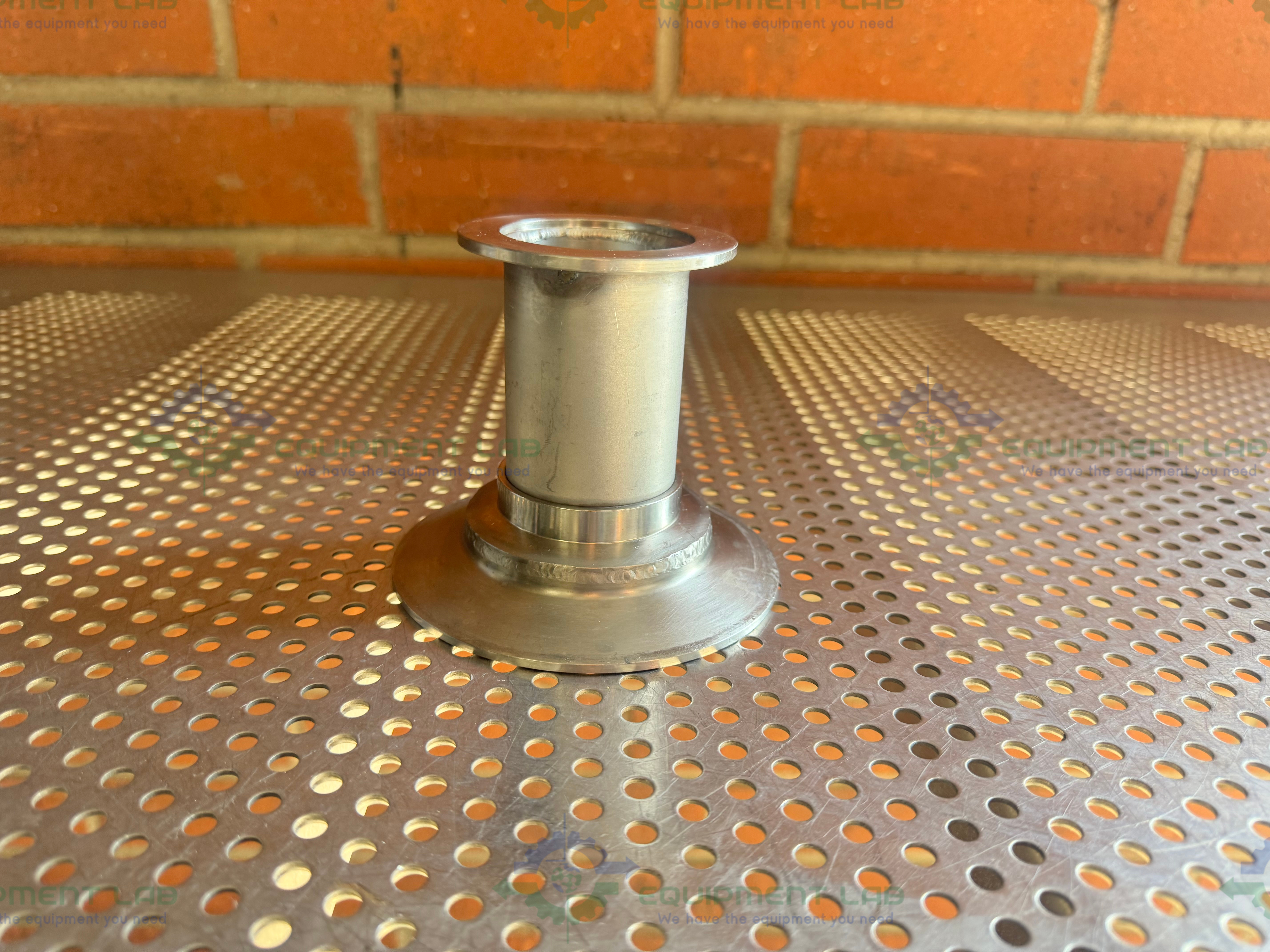 Used Stainless Steel Vacuum Reducer KF 50 to 4" Sanitary Fitting