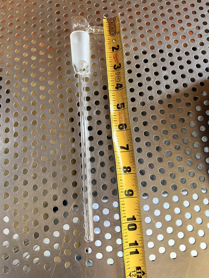 Used Chemglass CG-1014-E-01 Adapter 24/40 Inner Joint 90 Degree Bent 200 mm Length
