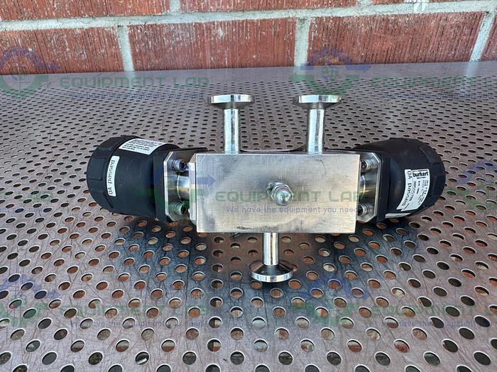 Used 2 Burkert 2031 A 8.0 00 00 0000 3-Way Pneumatic Solenoid Valve