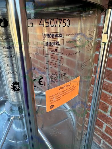 Used Cytiva / GE / Pharmacia BPG 450 / 750 Chromatography Column 117 L