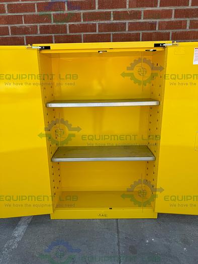 Used JustRite 45 Gallon Flammable Liquid Storage Cabinet w/ Soft Close Doors, Key