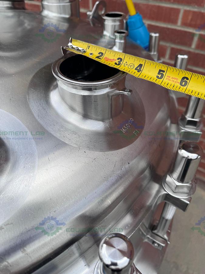 Used Feldmeier 400 Liter Stainless Steel Jacketed Reactor 100 PSI/FV w/ 3 HP Motor