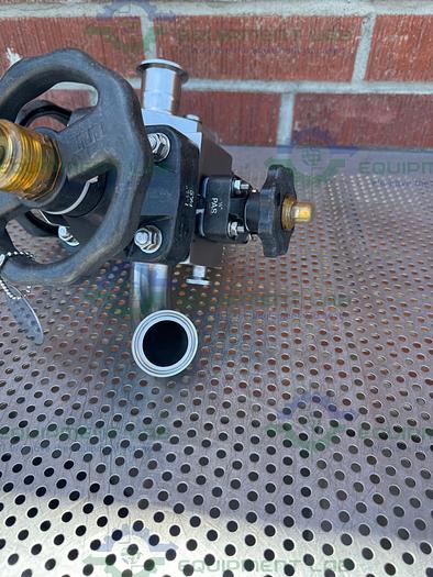 Used 4 ITT Pure Flo Stainless Steel Diaphragm Valve w/ 1/2" - 1 1/2 Sanitary Fittings