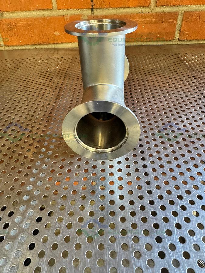 Used Stainless Steel 4 way Vacuum Cross Fitting KF 50