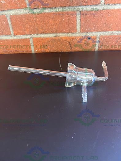 Used Chemglass 65mm Joint Dip / Syphon Tube w/ Hose Fittings