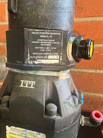 Used Lot of 3- ITT Pure Flo 9920 Diaphragm Valve w/ 4- Way 3/4" Sanitary Fittings