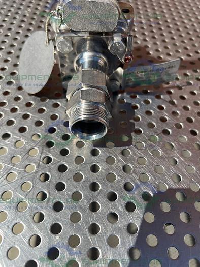 Used PBM  SIC-D6F-G-CG166L Stainless Steel Ball Valve w/ 1" Sanitary To Straight Tube