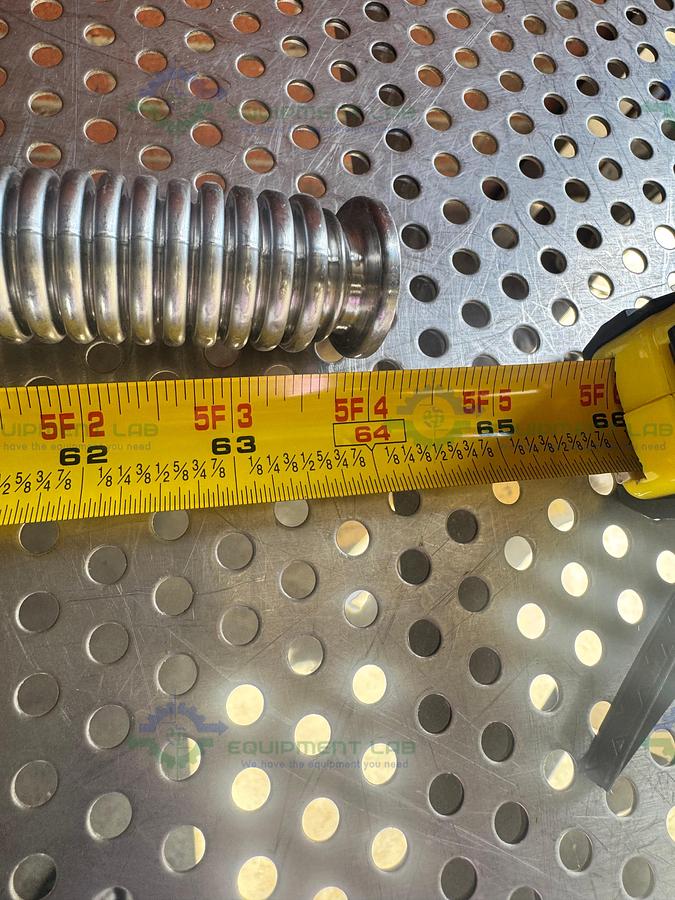 Used Stainless Steel Bellows Flexible Vacuum Hose 64" w/ KF 16/10 Fitting