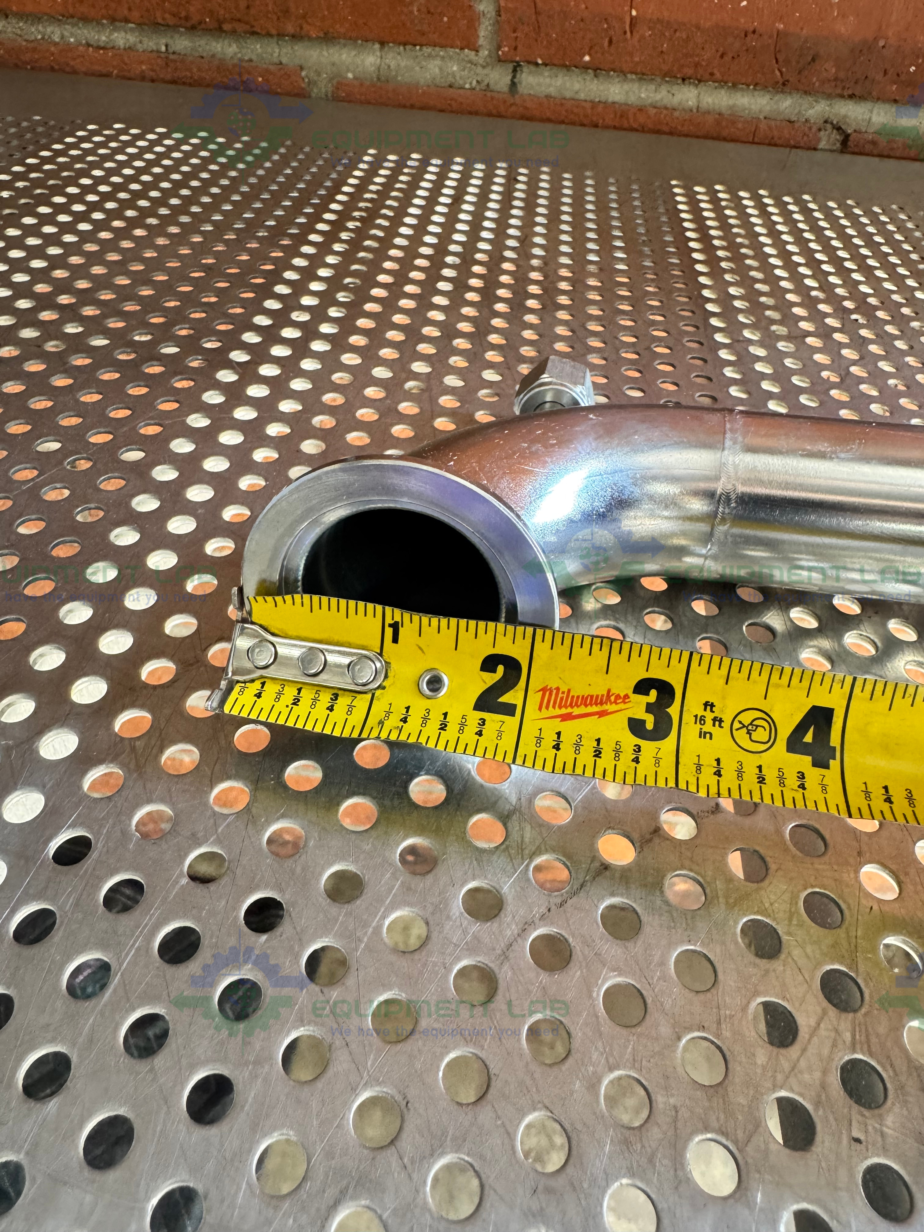 Used Stainless Steel 3 Way Process Vacuum Pipe w/ KF 40 to 1/2" NPT Fitting