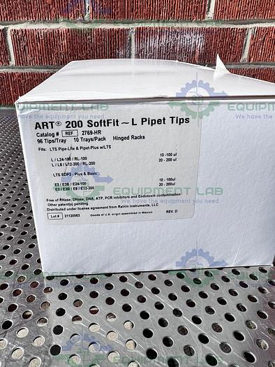 Used Box of 10 - Art  2769-HR SoftFit-L Filtered Pipette Tips in Hinged Racks 200 μL