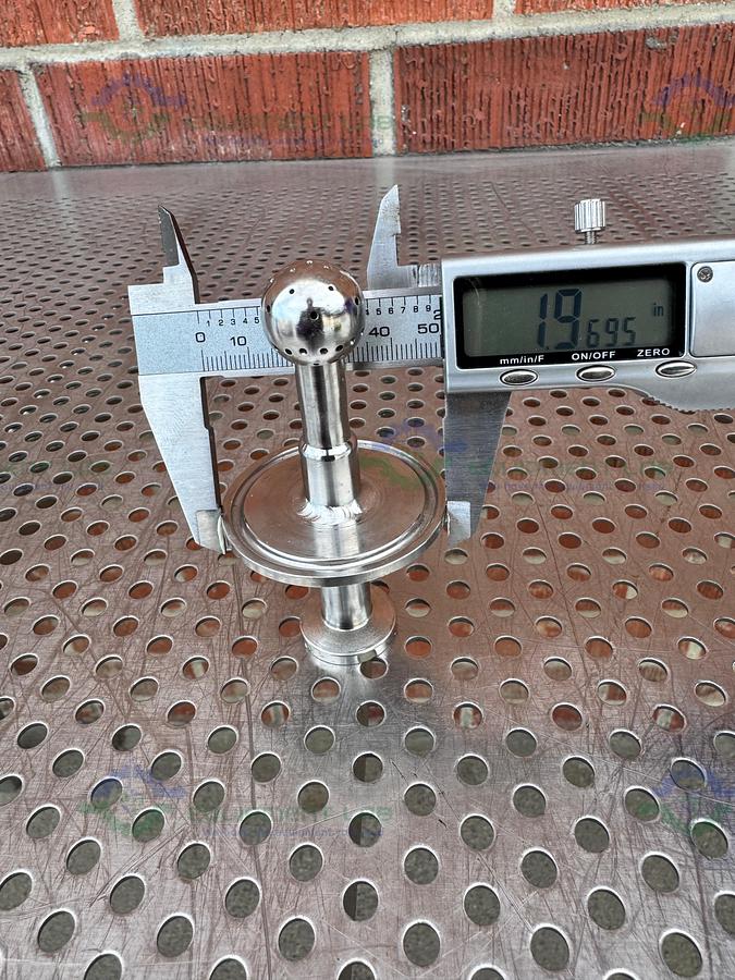 Used Lot of 2 - Stainless Steel Spray Ball w/ 2" to 1/2" Sanitary Fitting