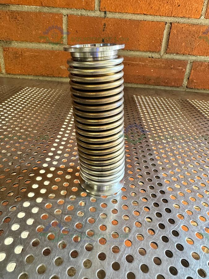 Used Stainless Steel Bellows Flexible Vacuum Hose 6" w/ KF 40 Fitting