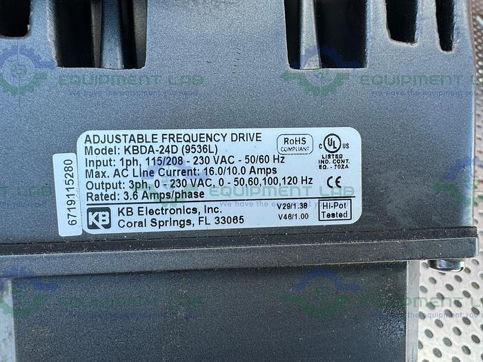 Used Bodine Electric 42R6BFPP-FX3 Gear Motor w/ KBDA-24D Adjustable Frequency Drive