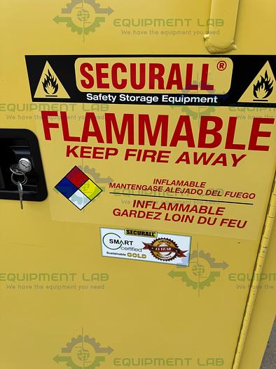 Used Securall 16 Gallon Flammable Liquid Storage Cabinet w/ Soft Close Door, Key