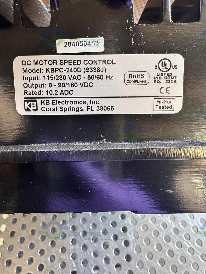 Used Bodine 33A3BEPM Gear Motor 1/12 HP w/KB Electronics KBPC-240D Controller