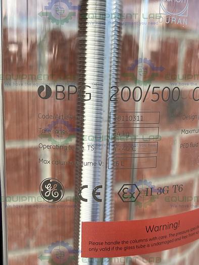 Used Cytiva / GE / Pharmacia BPG   200 / 500 Chromatography Column 16 L