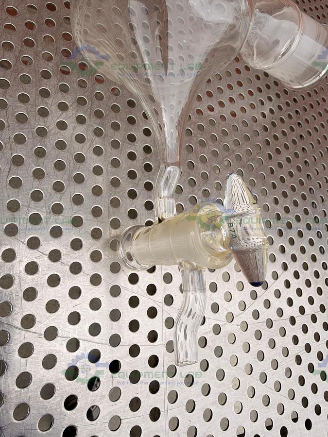 Used Pope Scientific Glass Vacuum Cold Trap with Bottom Drain Stopcock