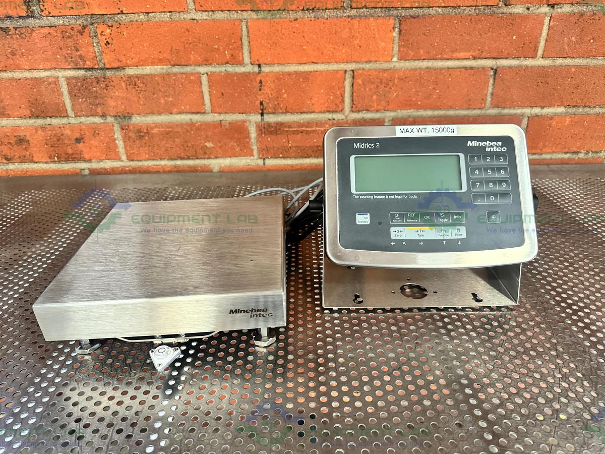 Used Minebea Intec CAPS1U-20CC-LU Stainless Steel Scale 10x10 w/ MIS2UR-V2, 30 LBS