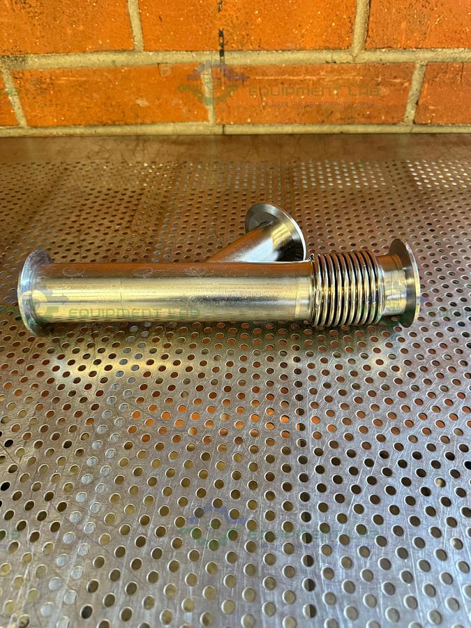 Used Stainless Steel KF50 Vacuum Bellow Tee