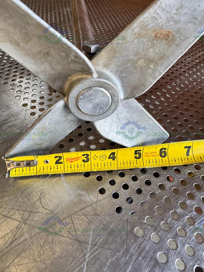 Used 56" Stainless Steel Mixing Shaft  1" Diameter w/  6" Impeller