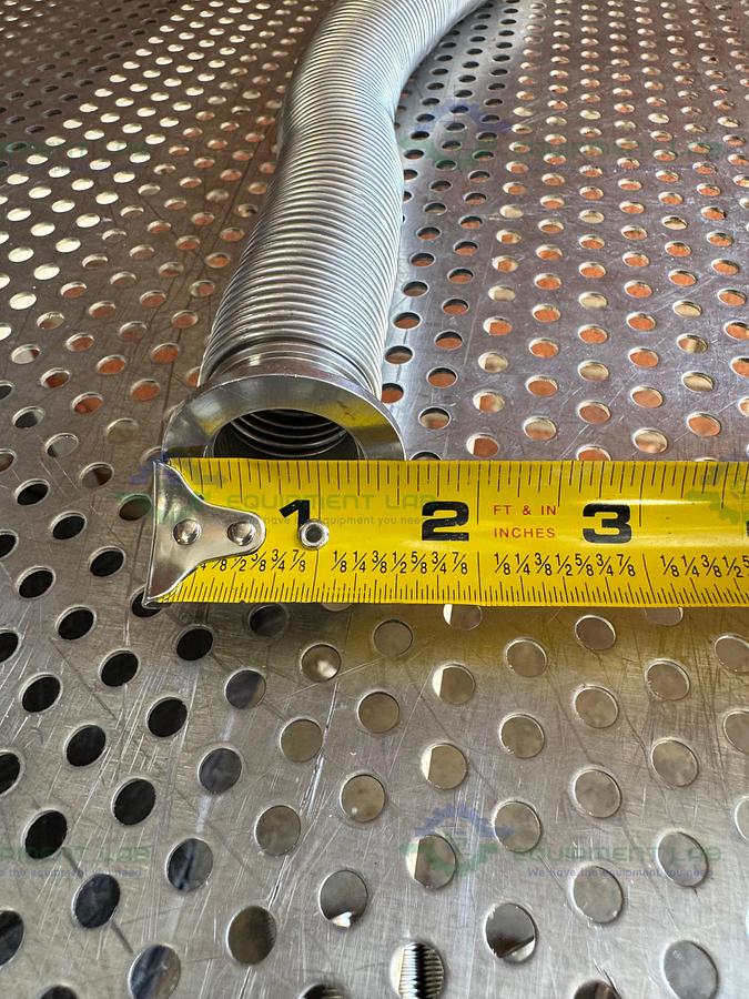Used Stainless Steel Bellows Flexible Vacuum Hose 19" w/ KF 25 Fitting