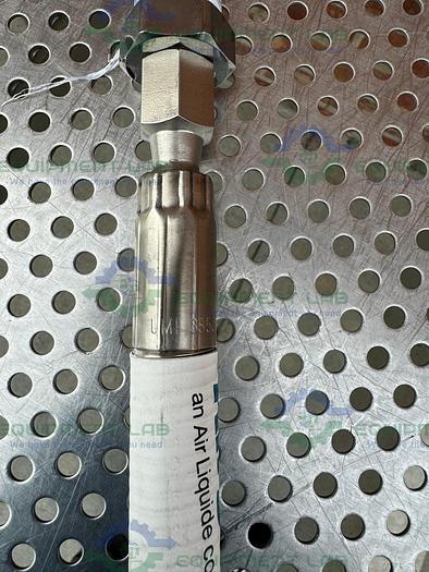 Used Airgas Stainless Steel Flexible Hose 39" w/ Compression Fitting, End Attachments