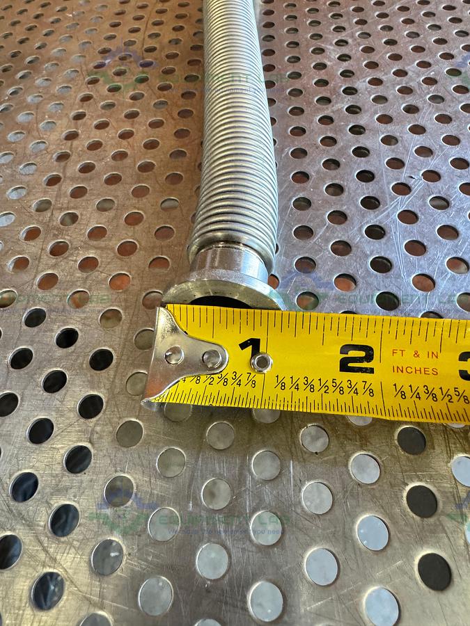 Used Stainless Steel Bellows Flexible Vacuum Hose 10" w/ KF 16/10 Fitting