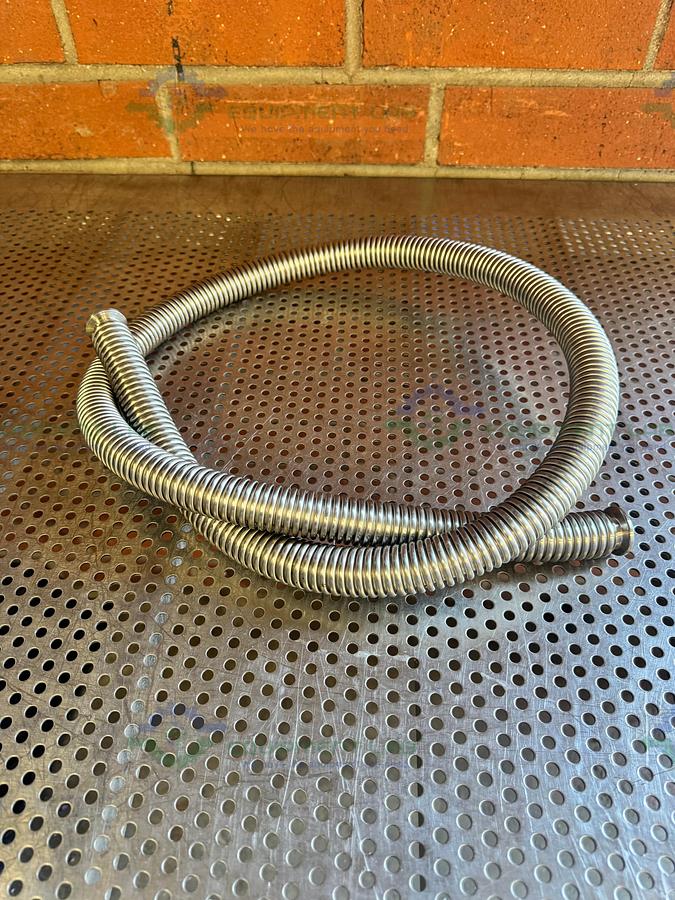 Used Stainless Steel Bellows Flexible Vacuum Hose 60" w/ KF 16/10 Fitting