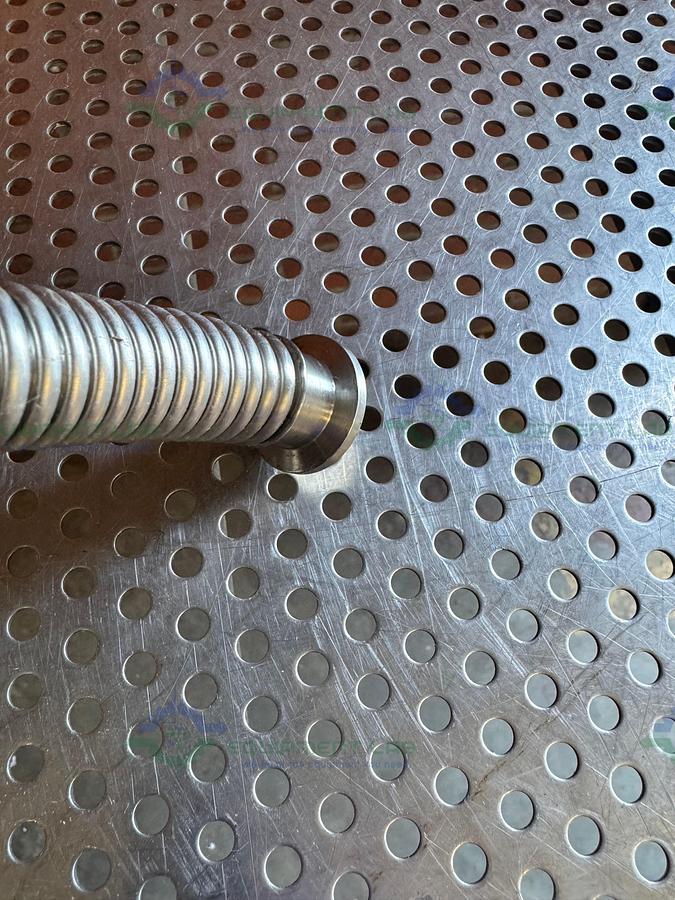 Used Stainless Steel Bellows Flexible Vacuum Hose 38" w/ KF 16/10 Fitting