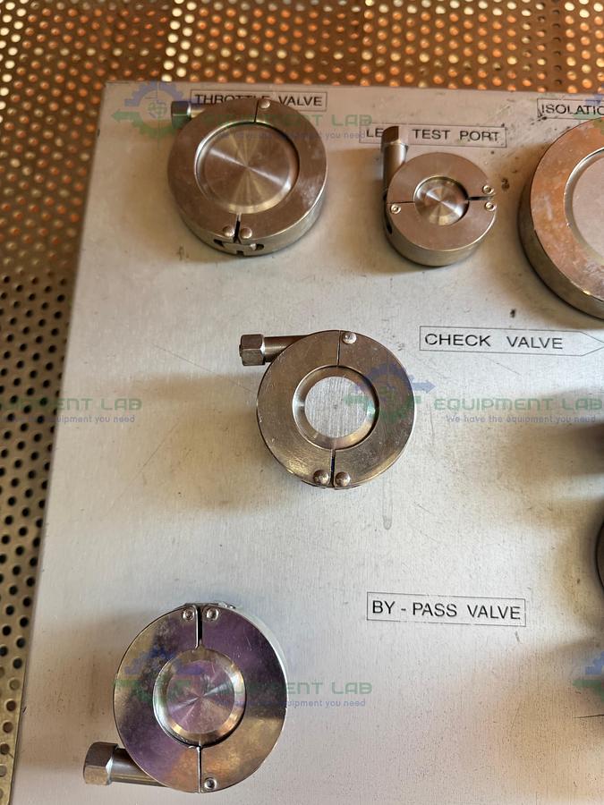 Used Custom Built Vacuum Gas Handling Manifold w/ Leak Test Port