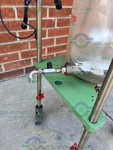Used Chemglass  20 Liter Jacketed Glass Reactor w/ Chemglass Overhead Stirrer