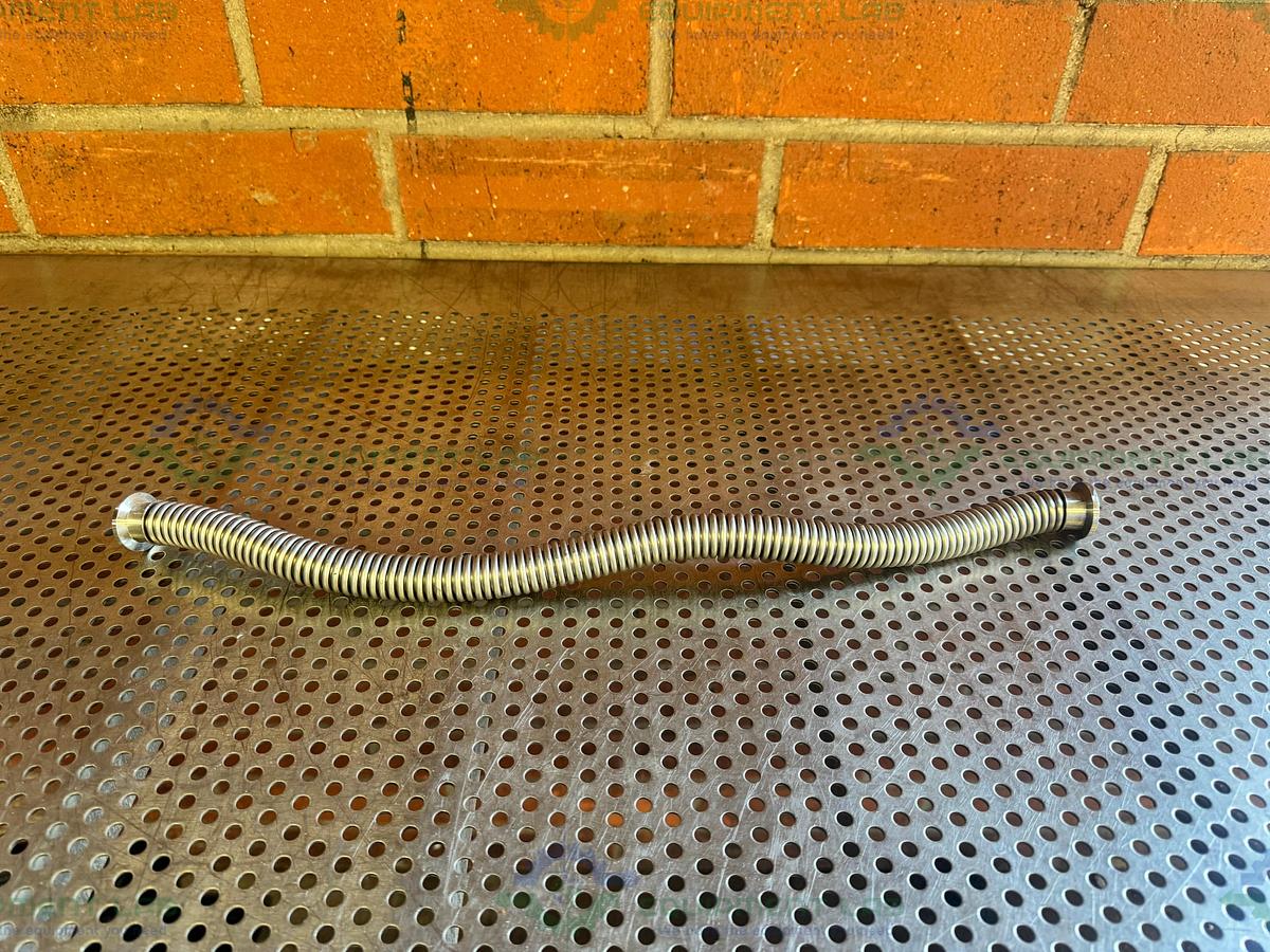 Used Stainless Steel Bellows Flexible Vacuum Hose 20" w/ KF 16/10 Fitting