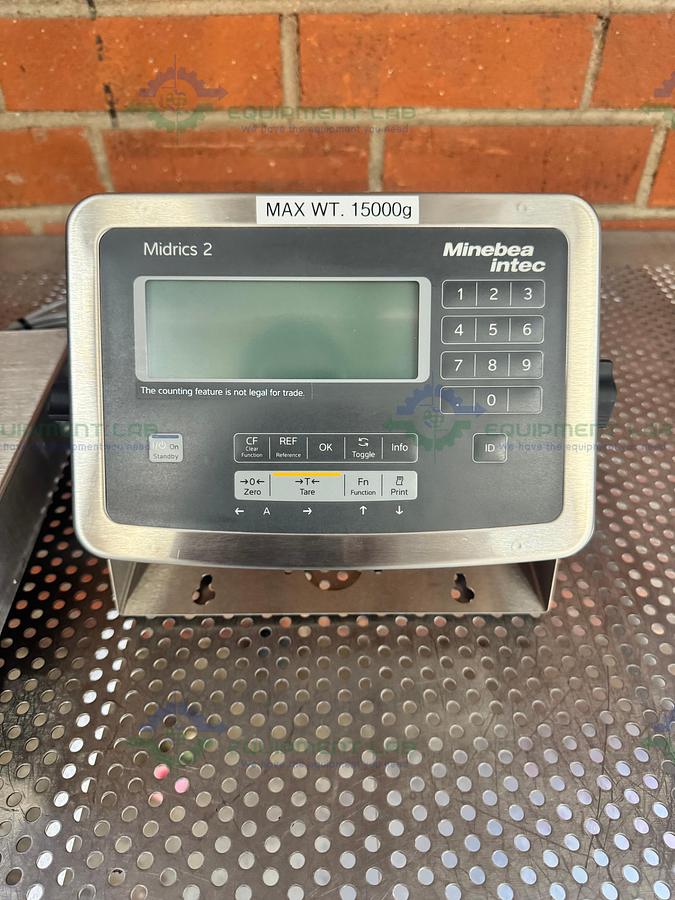 Used Minebea Intec CAPS1U-20CC-LU Stainless Steel Scale 10x10 w/ MIS2UR-V2, 30 LBS