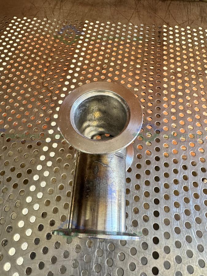 Used 3 Way Stainless Steel KF 50 Elbow Nipple Vacuum Fitting