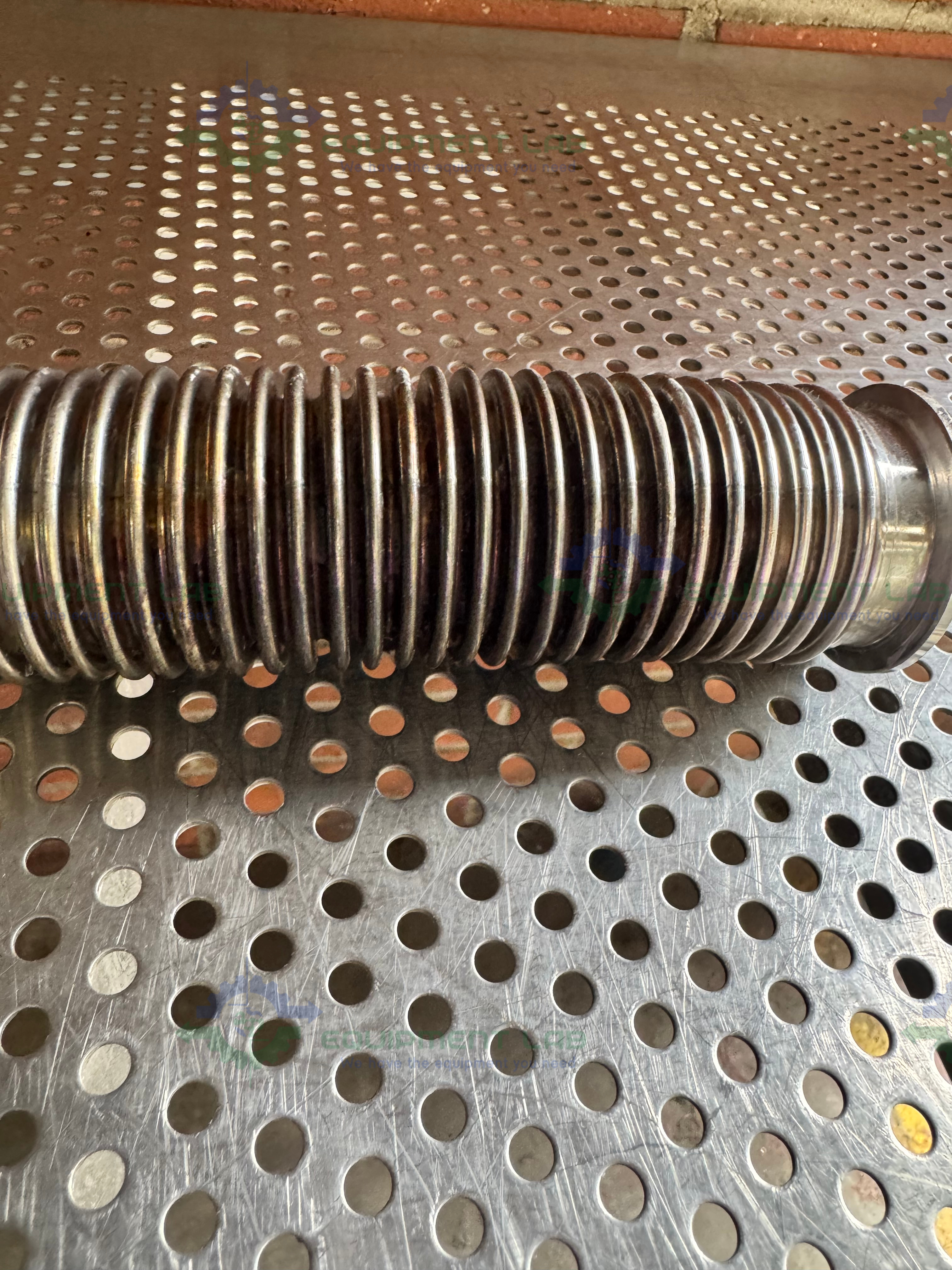 Used Stainless Steel Bellows Flexible Vacuum Hose 19" w/ KF 40 Fitting