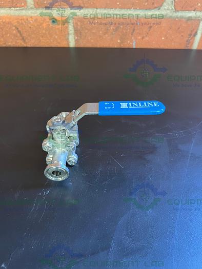 Used Hinline Stainless Steel Ball Valve w/ 3/4" Sanitary Fitting