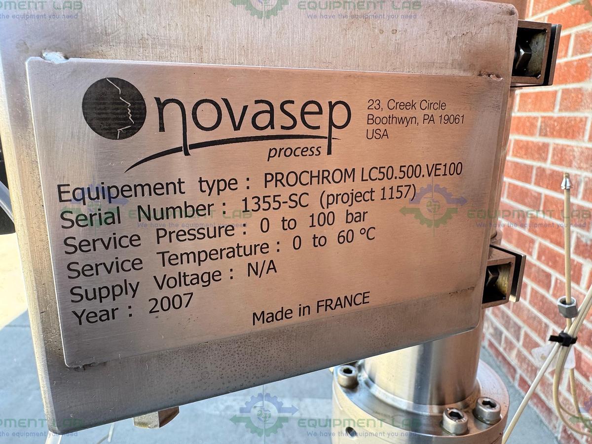 Used Novasep ProChrom LC50.500.VE100 DAC Liquid Chromatography Column