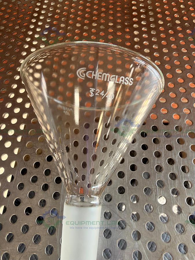 Used Chemglass 100 mm Cone Shaped Funnel w/ 24/40 Joint Fitting