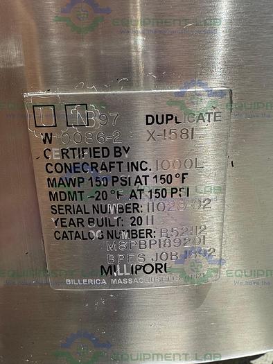 for parts or not working Millipore Stainless Steel Single Use 1000 Liter Reactor w/ Controller